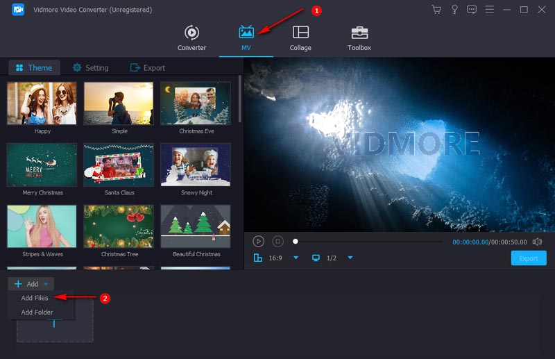 Videos in ein MV-Projekt hinzufügen