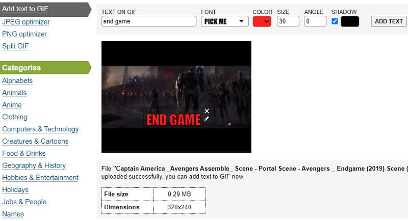 GIF GIFs Text zu GIF hinzufügen