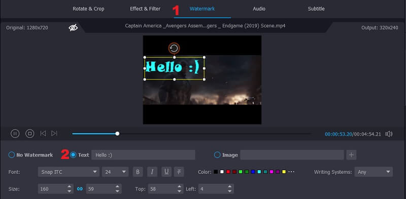 Vidmore VC Text zu GIF hinzufügen