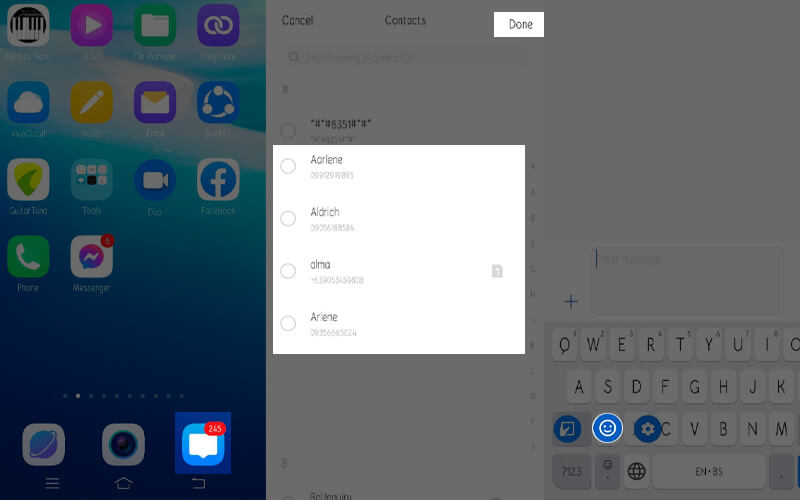 Android‑Nachrichten – GIF‑Bereich öffnen