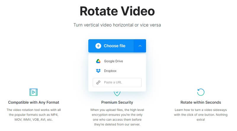 Clideo Video hochladen