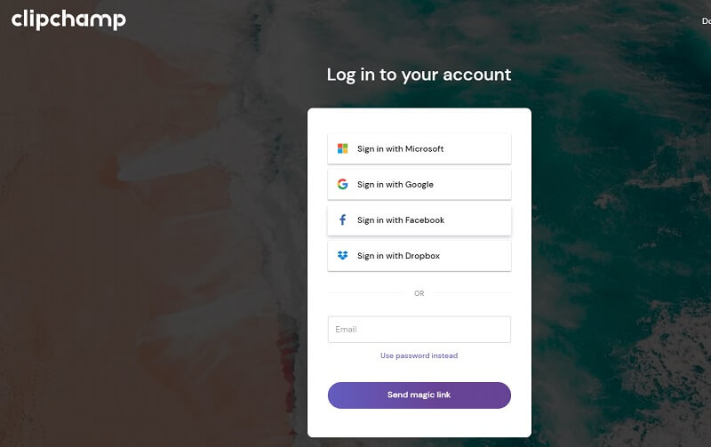 Clipchamp Konto erstellen