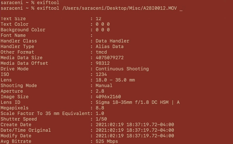 ExifTool-Mac-Oberfläche