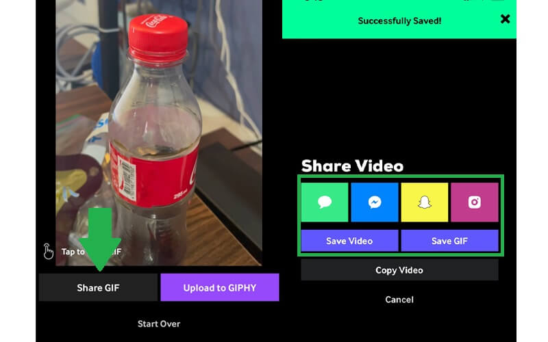 Giphy GIF-Ausgabe speichern