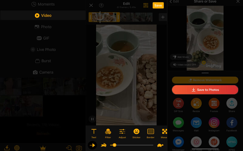 Imgplay als GIF bearbeiten und speichern