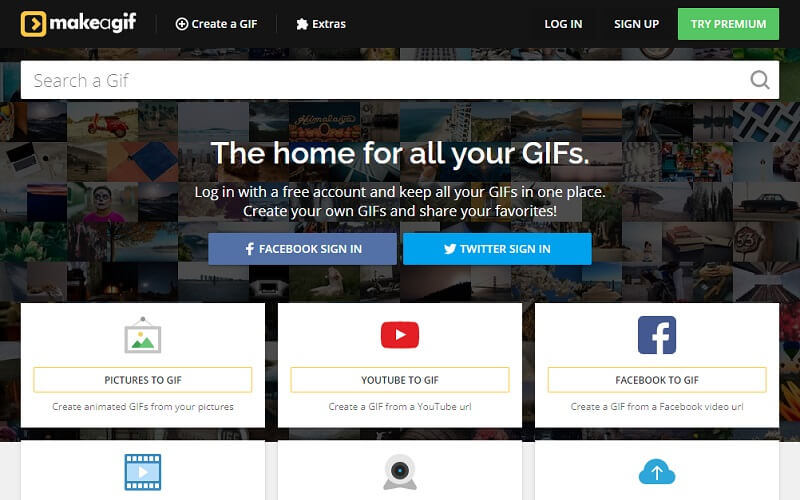 Makeagif Oberfläche