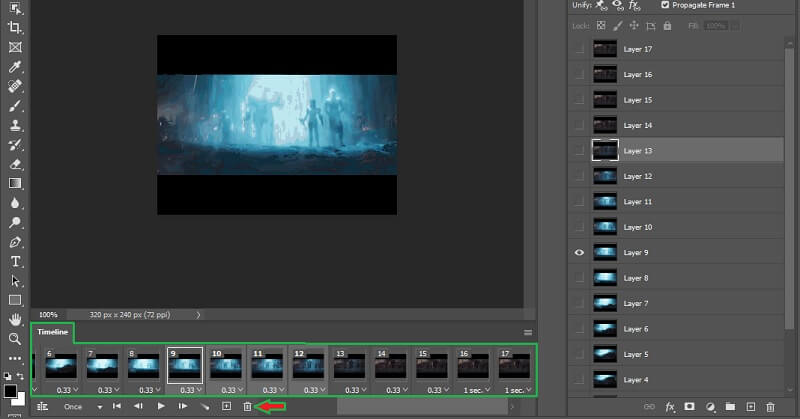 Photoshop Frames löschen