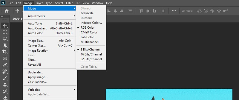 Photoshop GIF‑Modus Farbe
