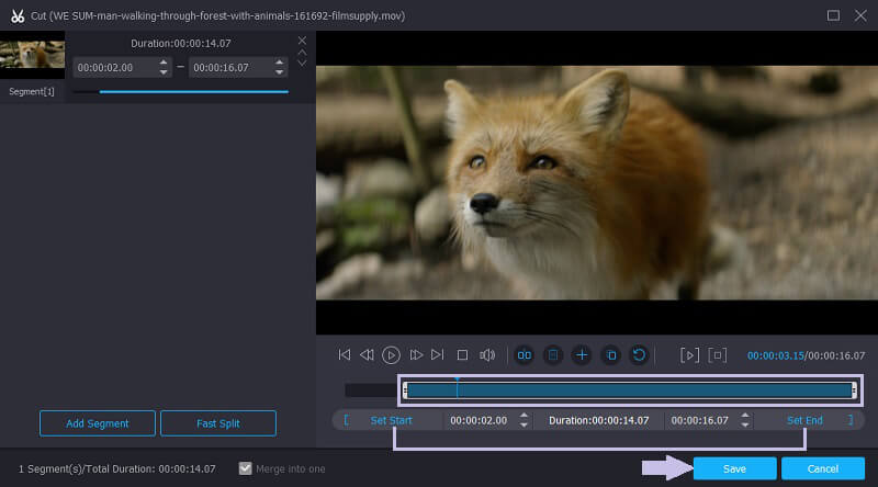 Vidmore VC Clip trimmen