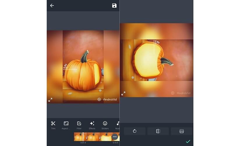 AndroVid-Oberfläche – Video-Rotate-App