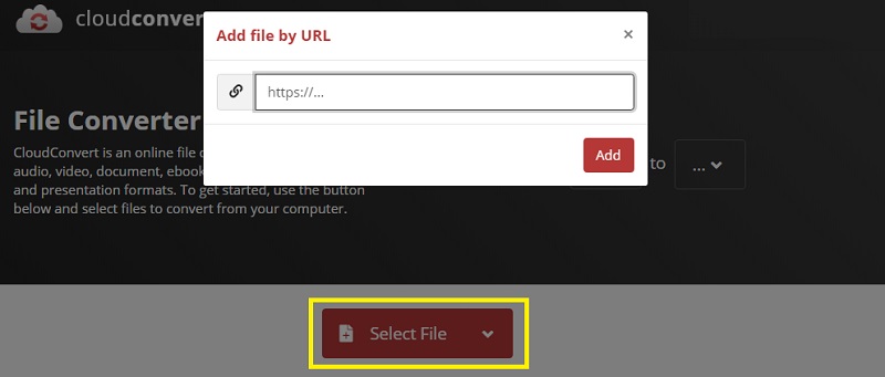 Cloud Convert MPEG laden MPEG in MP3