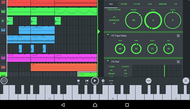 FL Studio Mobile Oberfläche Music Cutter