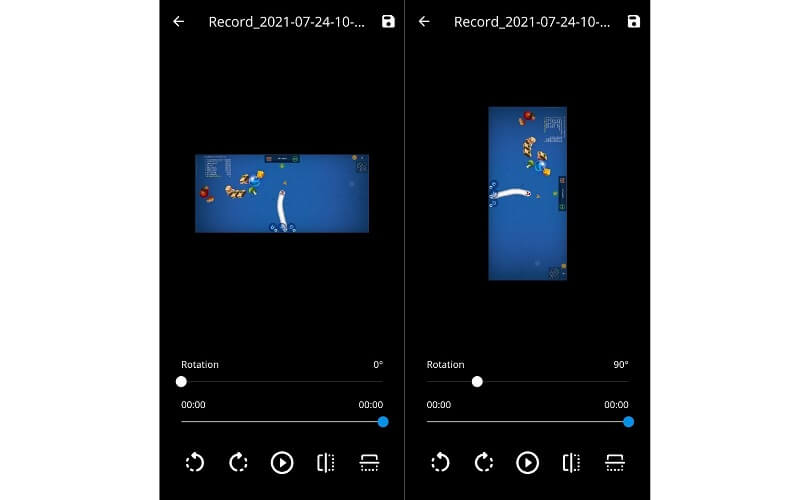 VideoFlip-Oberfläche – Video-Rotate-App