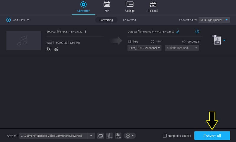 Vidmore Vc Convert WAV in MP3