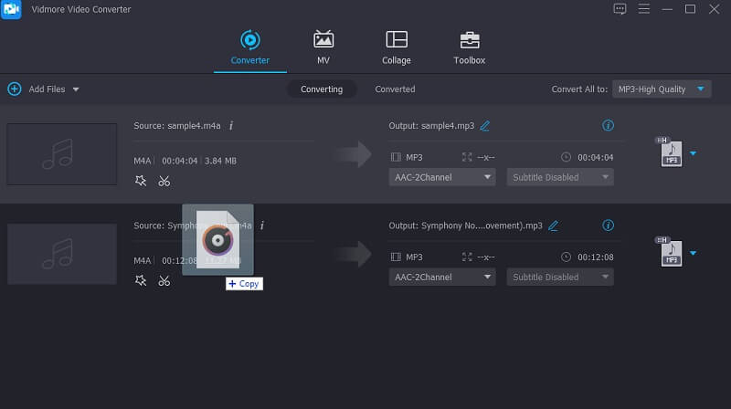 Vidmore Vc M4A importieren M4A zu WAV