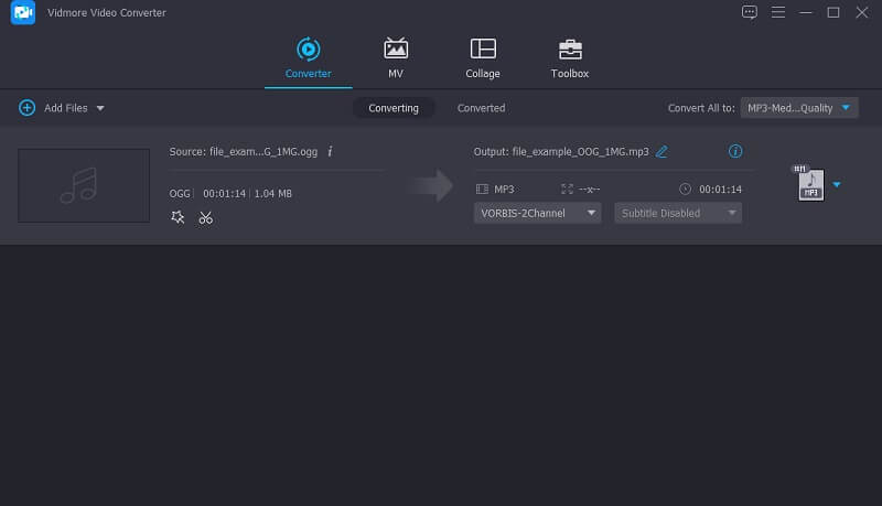 Vidmore VC OGG-Dateien hochladen OGG zu MP3