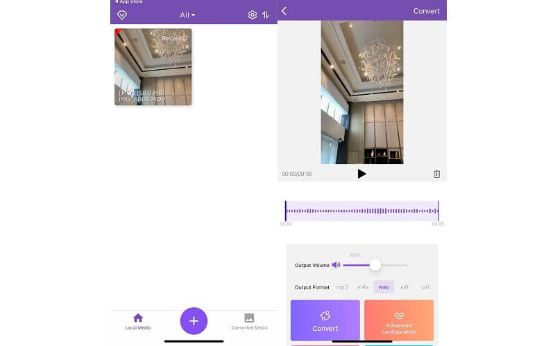 Mobile Oberfläche von MP3 Converter