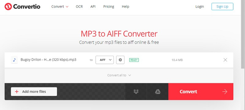 Online Convertio Oberfläche