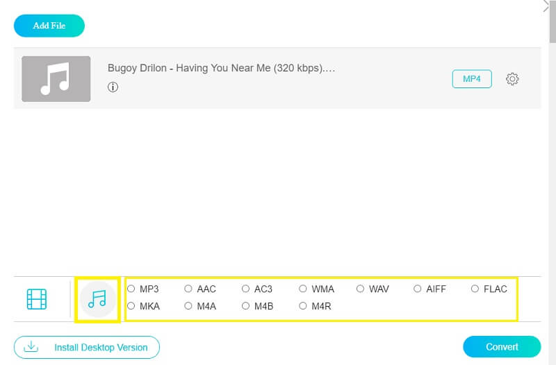 Vidmore Online WMA auswählen