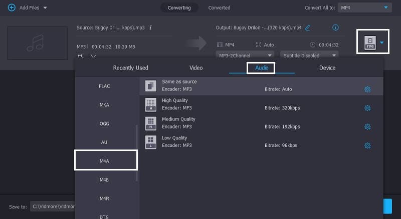 Vidmore Format auswählen