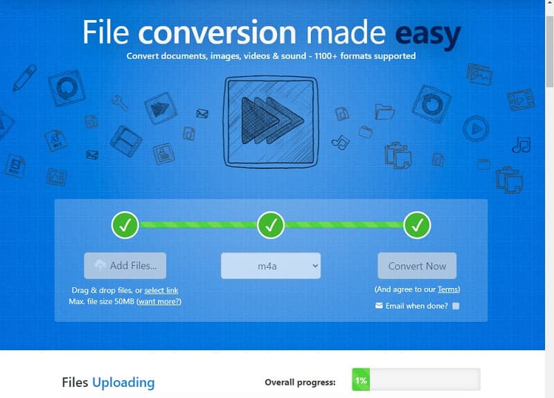 Zamzar „Jetzt konvertieren“