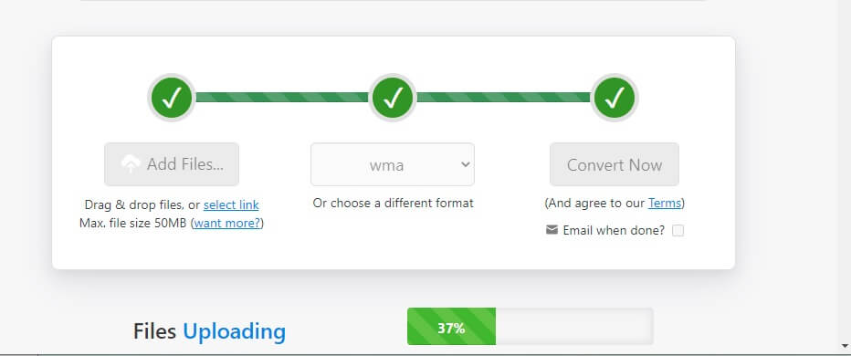Zamzar Online-Oberfläche