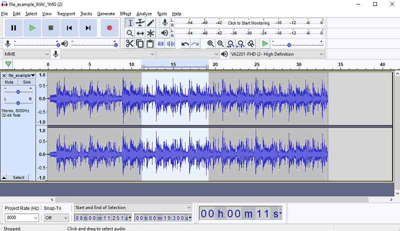 Audacity Audiodatei schneiden