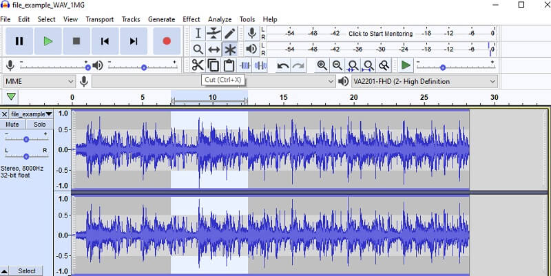 Audacity WAV-Datei bearbeiten