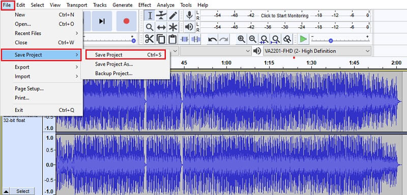 Audacity Musikdatei speichern