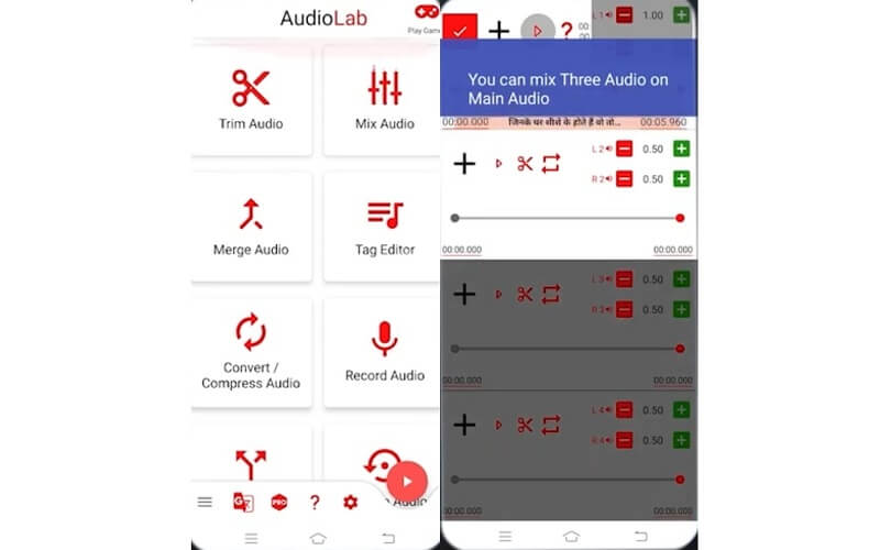 Audiolab Mobile-Oberfläche