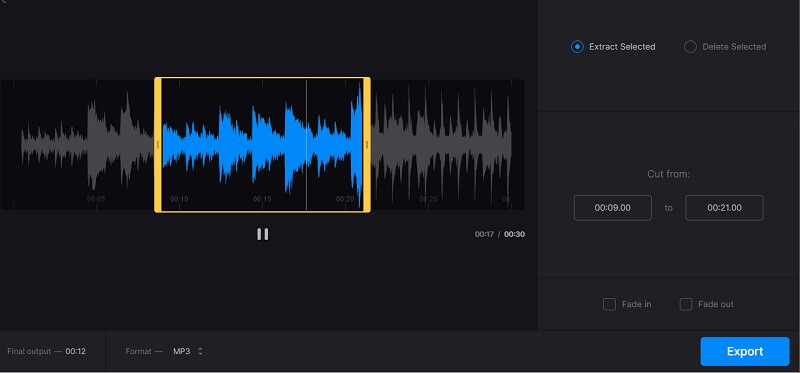Clideo M4R‑Datei schneiden