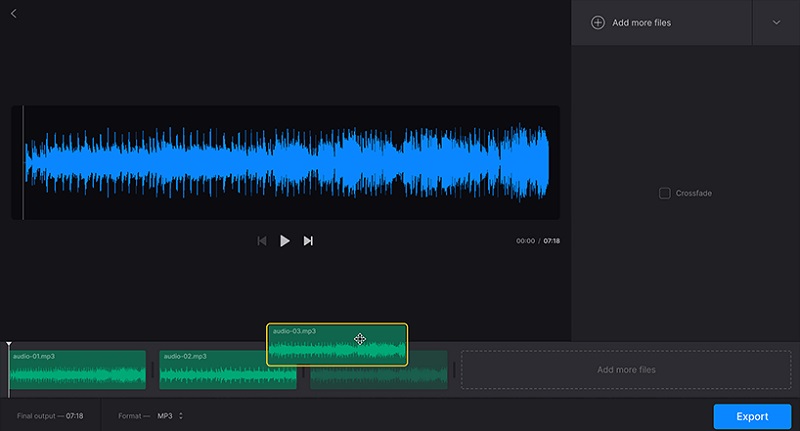 Clideo MP2-Datei schneiden und zusammenführen