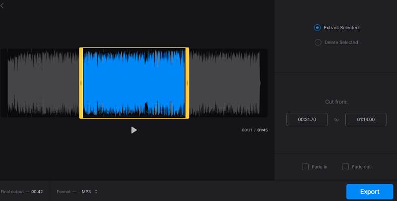 Clideo – OGG‑Datei trimmen