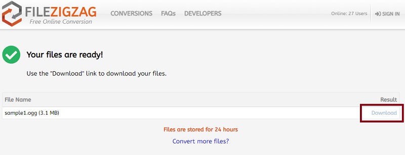 FileZigZag Ausgabedatei herunterladen