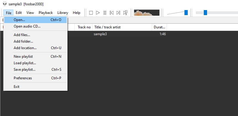 Foobar 2000 FLAC‑Datei öffnen