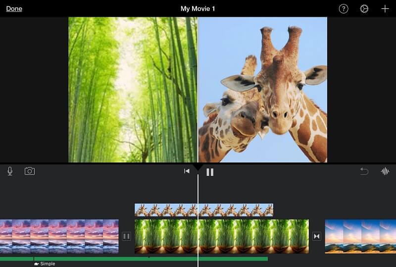 iMovie‑Oberflächen