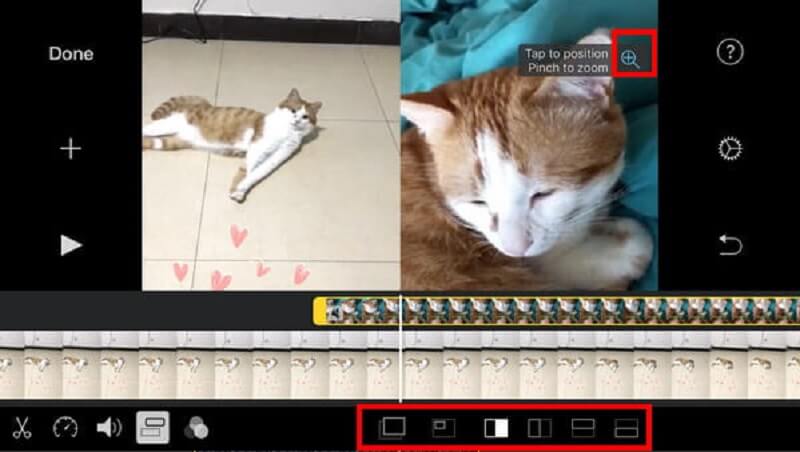 iMovie iOS Splitscreen
