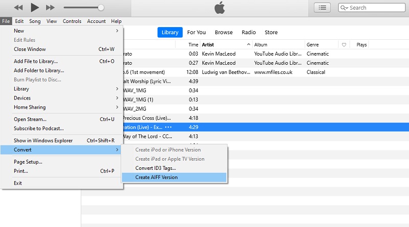 iTunes AAC in AIFF konvertieren
