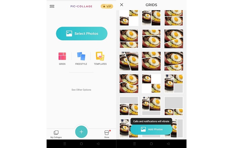 Piccollage Collage Maker – Oberfläche