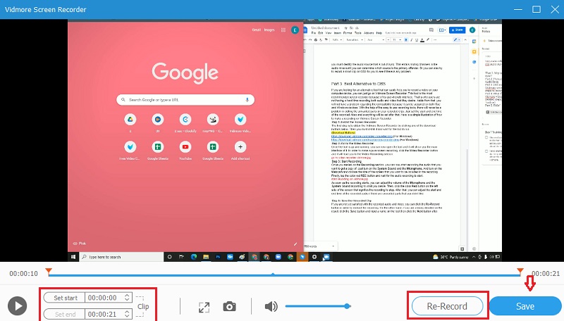 Aufnahme mit Vidmore speichern