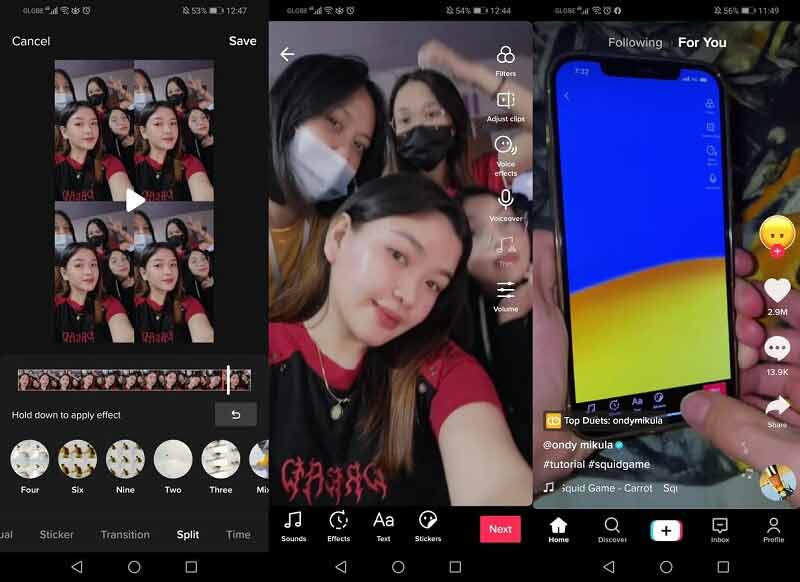 Video splitten TikTok