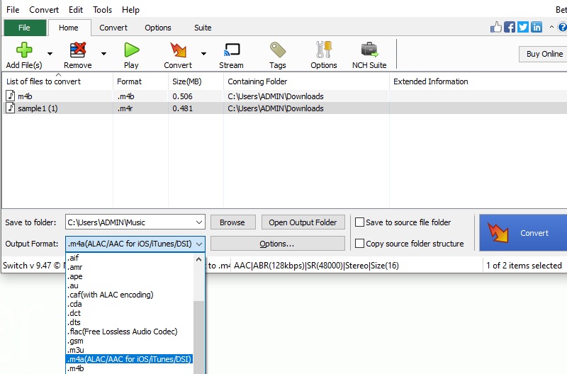 Switch Audio Editor M4B konvertieren