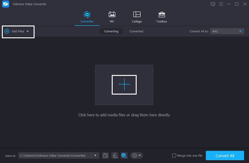 Vidmore AIFF-Dateien hinzufügen