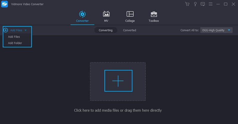 Vidmore OGG‑Dateien hinzufügen