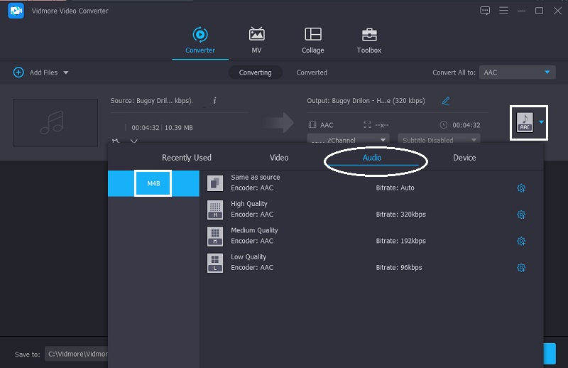 Vidmore Format auswählen