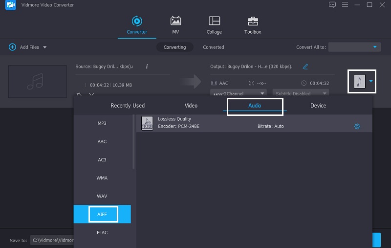 Vidmore Format auswählen