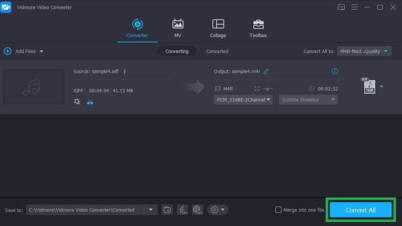 Vidmore AIFF in M4R konvertieren