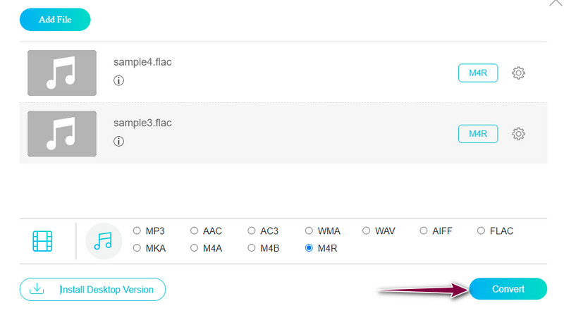 Vidmore Kostenlos konvertiert FLAC in M4R