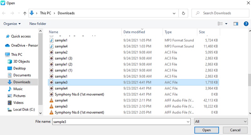 Vidmore Kostenlos AAC‑Datei laden