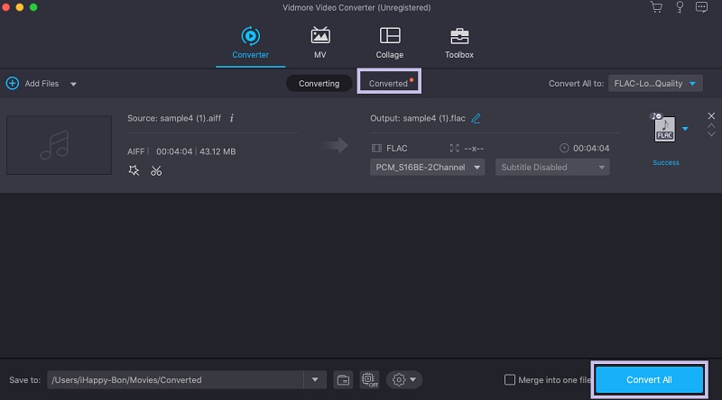 Vidmore MAC Konvertierung starten
